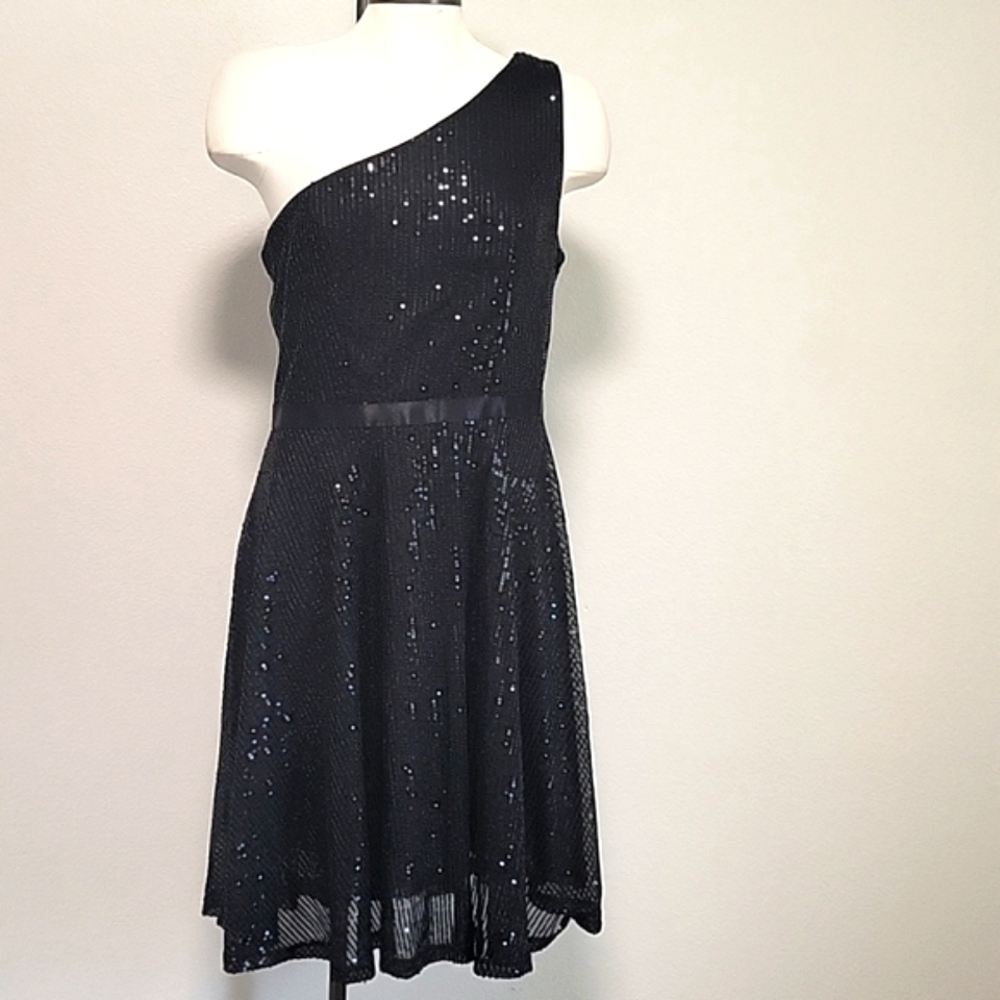 BeryLove Women's Sequin Short Formal One-Shoulder Cocktail Dress
